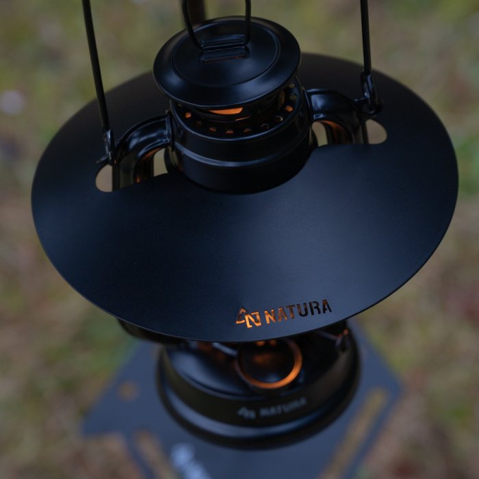 マットブラック小型オイルランタン&マットブラックシェード【色付きホヤ・真鍮ネームプレート付き】