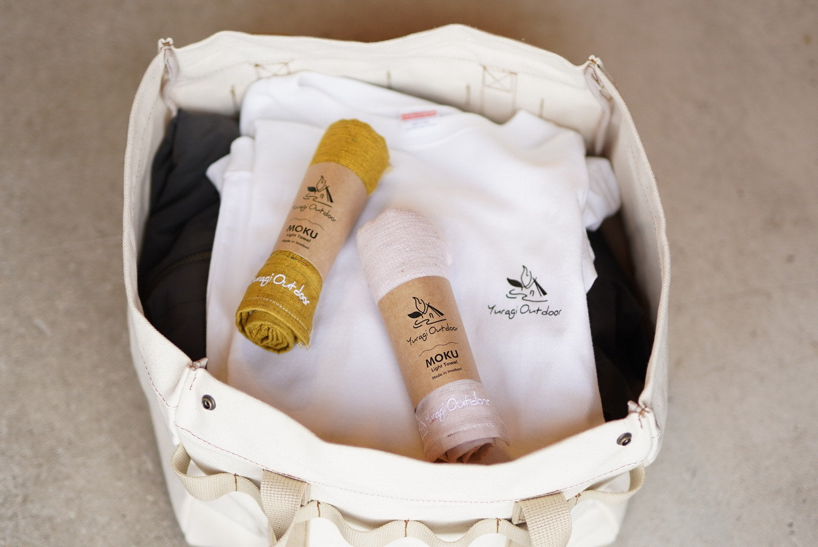 蓋付き四角トート(薪バッグ)