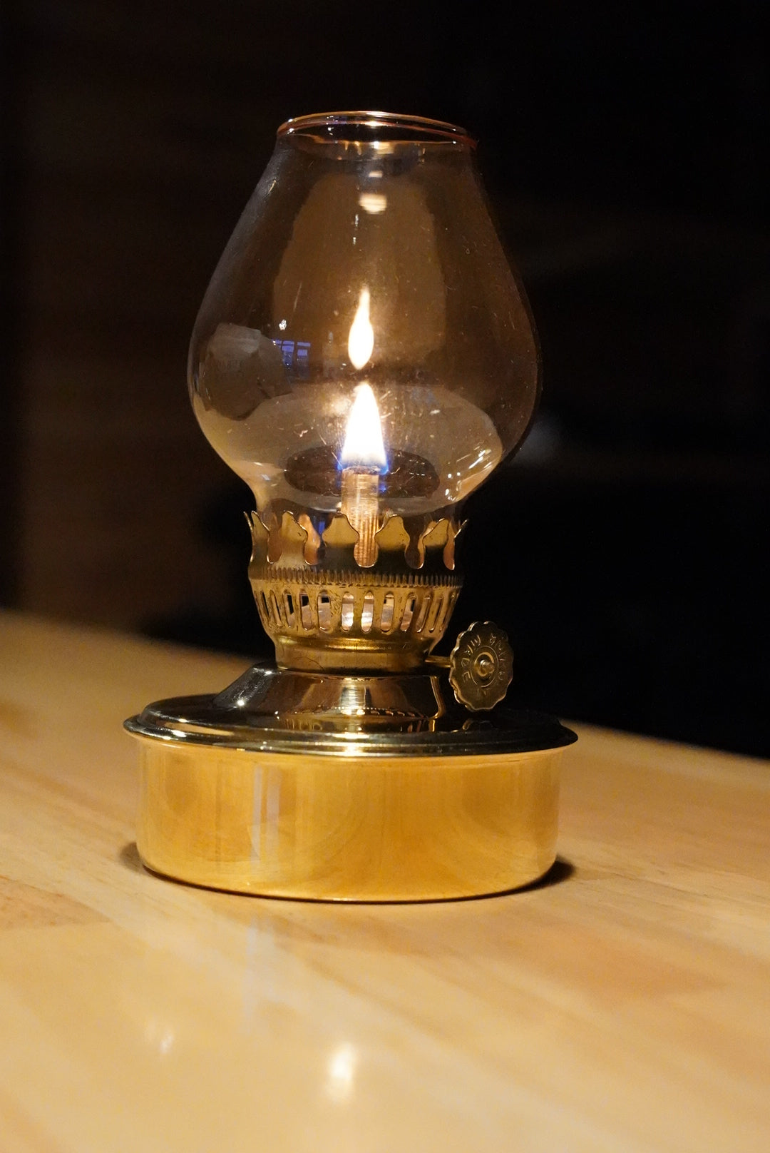 棒芯真鍮ランプ アンバー豆ホヤ