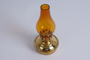 オイルランプ ミニ アンバーグラス 6.5インチ（16.51cm）ブラス
