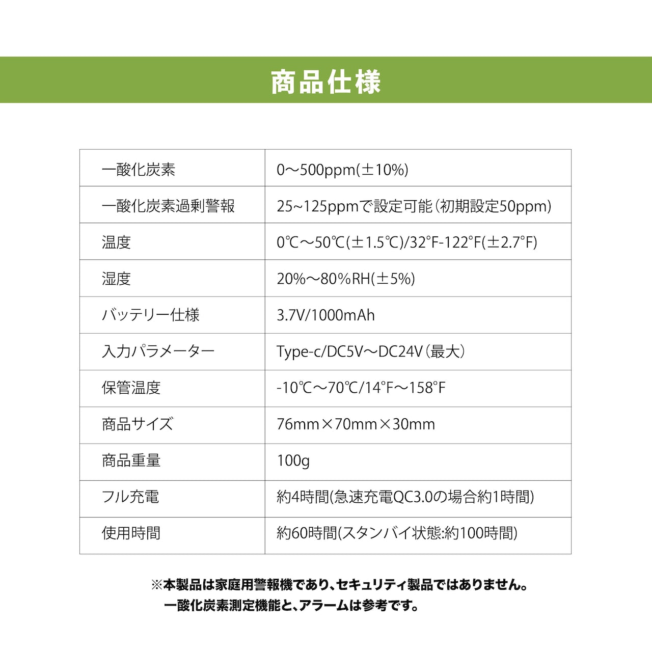 一酸化炭素チェッカー COモニター