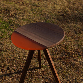 杢境 L size - ブラックウォールナット × アンバーレジン(ハーフクリア) - 三脚用テーブル天板