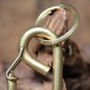 Solid brass carabiner holder