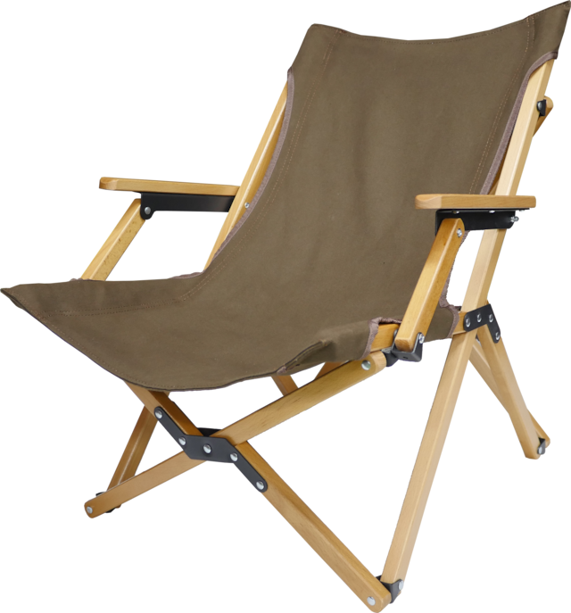 High back chair cotton brown