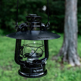Small black oil lantern &amp; matte black shade [with brass nameplate]